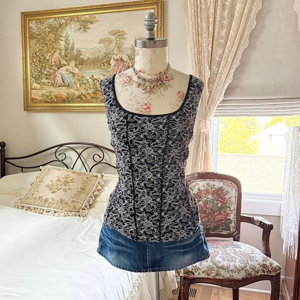 Black floral fairy top  Studio 1940 size‎ xl